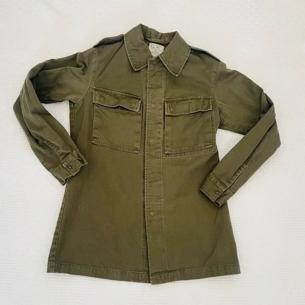 Vintage Dutch Army Military Field Shirt Jacket Size 92 Cotton Chore Jacket - Picture 1 of 9